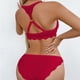thumbnail image 4 of Brasieres de Mujer conjunto de Sujetador con Botones En La Parte Delantera y Trasera Fruncidos con Encaje Estampado A Rayas para Mujer Grande, 4 of 5