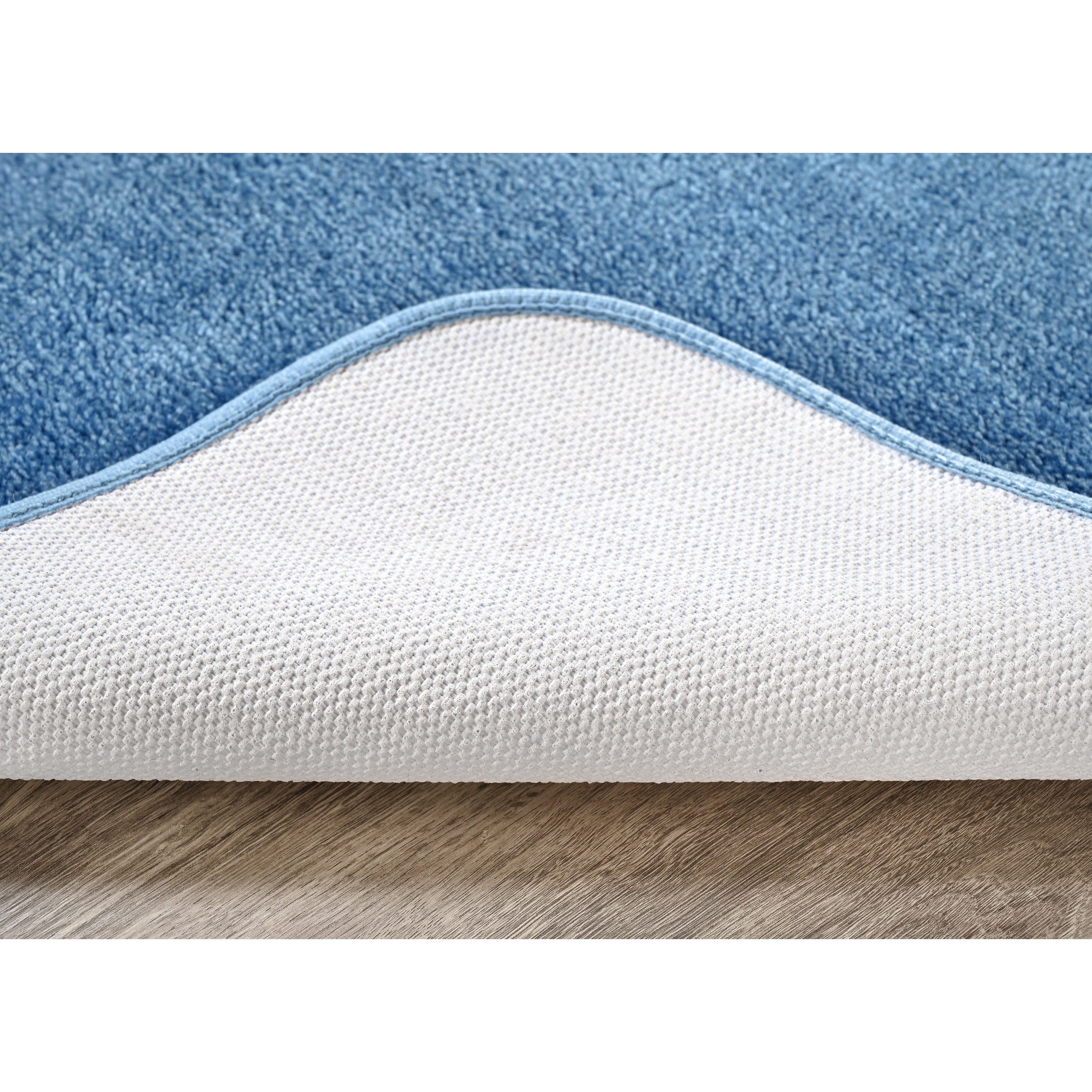 Garland Rug Traditional Washable Bath Rug Set, 4 Piece Set (2 Bath Rugs, Contour, & Lid) Basin Blue