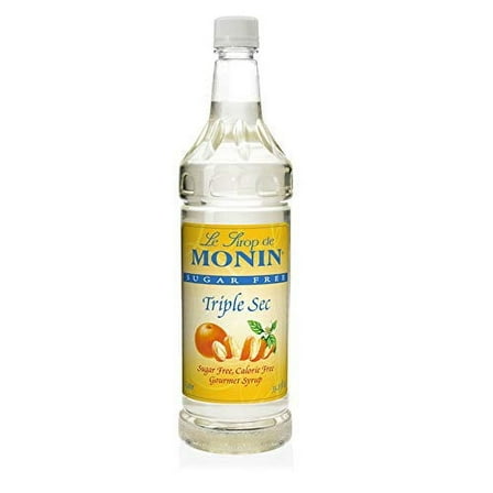 Monin - Sugar Free Triple Sec Syrup, Sweet Orange Flavor, Great for Cocktails, Mocktails, & Mochas, Gluten-Free, Vegan, Non-GMO (1 Liter)