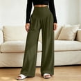 thumbnail image 5 of VBVC Women's High V-Waist Pleated Yoga Pants , Wide Leg Trousers For Women , Ladies' Stretchy Lounge Bottoms with Pockets, S-2XL, 5 of 9