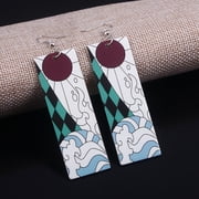 Cosplay Drop Earrings Anime Acrylic Demon Slayer Kimetsu no Yaiba Blade of Ghost Earings For Women Men Tanjiro Earrings