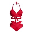 thumbnail image 4 of XIYON Two Piece Bikini Sets For Women High Waisted Bikini Push Up Swimsuit Wrap Bathing Suit Summer Beach Vacation Bathing Suits, 4 of 5