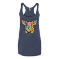 thumbnail image 3 of Dean Russo The Pig Animal Lover Tri-Blend Racerback Tank Top, Vintage Navy, Small, 3 of 6