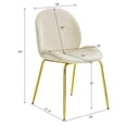 thumbnail image 3 of Costway Set of 2 Velvet Accent Chairs Dining Side Chairs w/Gold Metal Legs Beige, 3 of 11