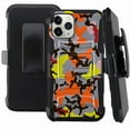 thumbnail image 1 of DALUX Hybrid Kickstand Holster Phone Case Compatible with Iphone 12 Pro Max (6.7 in) - Orange Stylish Camo, 1 of 1