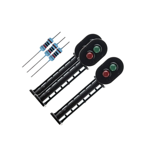 QualitChoice 3pcs Diorama 1:87 Traffic Light Lamp B for Micro Style Decor Miniature Railway Landscape Style B