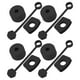 thumbnail image 1 of Juego de 4 tapones de silicona a prueba de derrames, accesorios para vasos, que incluyen tapa con pajita, tapón de fuga cuadrado, tapón de tapa redondo, color negro, 1 of 15