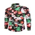 thumbnail image 1 of Men‘s Christmas Dress Shirts Fun Printed Long Sleeve Regular Fit Button Down Shirts Light Blue M, 1 of 6