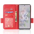 thumbnail image 2 of Wallet Case for Google Pixel 6A, Soft Silicone Lychee Pattern PU Leather Shockproof Flip Cover with Card Slots Holder Magnetic Clasp Lock Drop Resistant Kickstand Phone Case,Red, 2 of 5