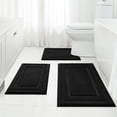 thumbnail image 1 of Juego de alfombras de baño HOMEIDEAS de 3 piezas, supersuaves y absorbentes, color negro, 1 of 8