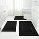 thumbnail image 1 of Juego de alfombras de baño HOMEIDEAS de 3 piezas, supersuaves y absorbentes, color negro, 1 of 8