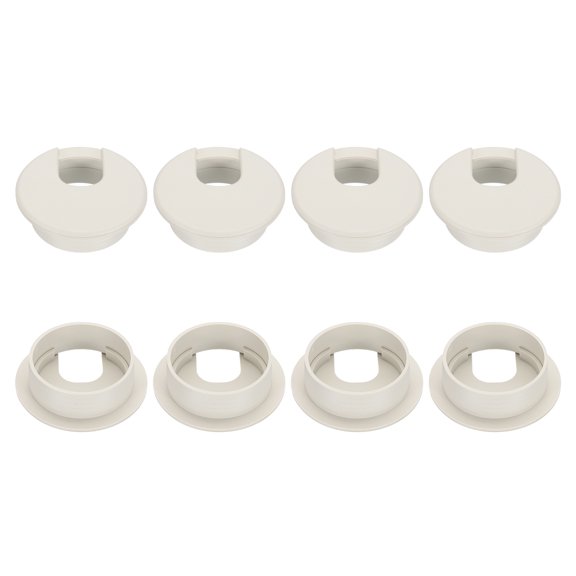 60mm Desk Grommet, 8pcs Desk Cord Hole Cover Desk Cable Hole Grommet Cover Sturdy ABS Plastic Round for Cables Cabinets Desktop Equipment Wiring Organizing,Elasticity, Brown