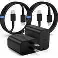 thumbnail image 2 of (2 pack) Super Fast Charger with Type C Cable 6.6FT, 2 Pack 45W USB C Wall Charger Block for Samsung Galaxy S26 S25 Ultra S24 S23 S22 Note 20 Tab - Black, 2 of 7