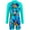 Blue, variant on Kiijoy Toddler Girl's Tropical Long Sleeve Rashguard One-Piece Swimsuit UPF 50+ Bathing Suit