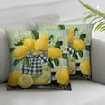 thumbnail image 3 of BANET  Lemon Pillow Covers Set of 2 Eucalyptus Leaves Vase Decorations Spring Summer Stripe Pillowcase for Living Room Sofa Bedroom Car 18x18in, 3 of 7