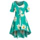 thumbnail image 1 of Flor de talla grande atada blusa larga con cami top set Rosegal  Blusas Tallas Grandes, 1 of 5