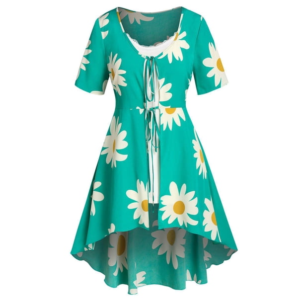Flor de talla grande atada blusa larga con cami top set Rosegal Blusas Tallas Grandes