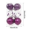 thumbnail image 3 of Hvmvliv Christmas Tree Ornaments (6pcs-6cm) Christmas Balls Ornament Christmas Tree Hanging Balls Decorations Tree Ball Bauble Plastic Shatterproof Party Ornament Christmas Decor Purple, 3 of 3