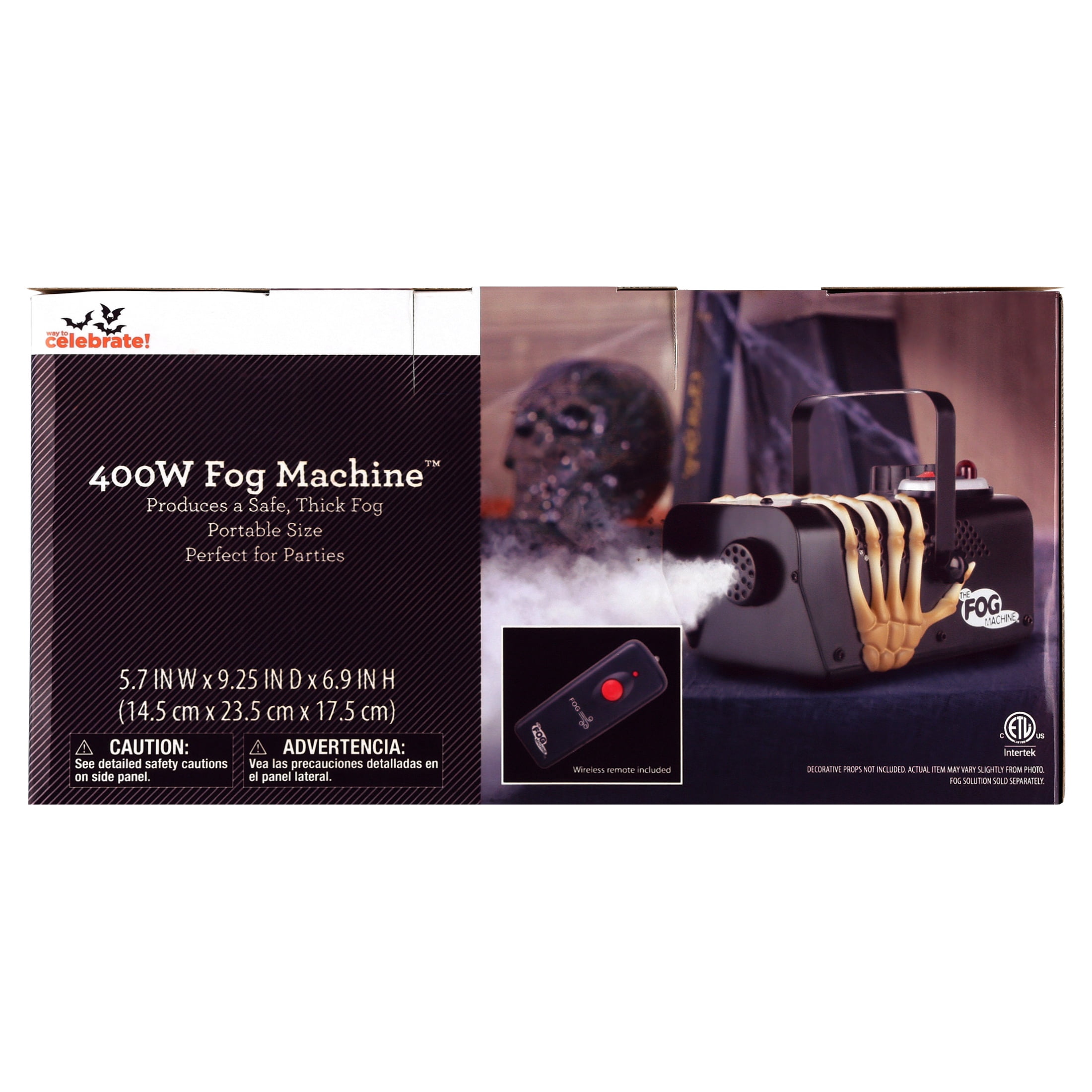 400W Skeleton Hands Fog Machine with Remote Control, Black, Halloween by Way To Celebrate