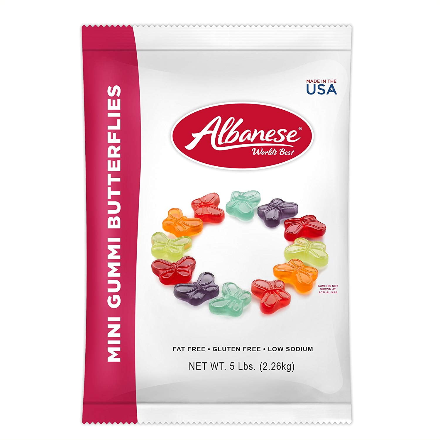 Albanese Candy Mini Gummi Butterflies 80 Ounce (Pack of 1), Gummi Candy