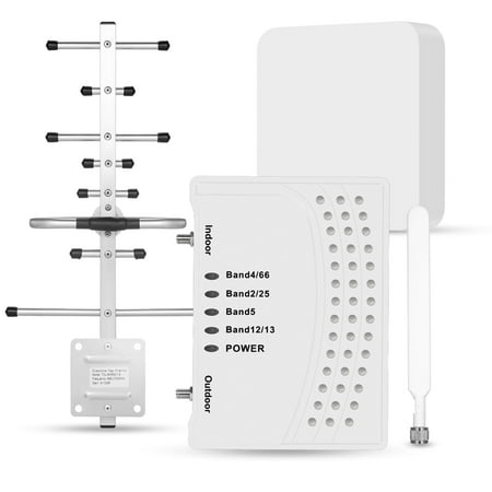 AmsignalBars Cell phone booster, Cell Phone Signal Booster with 2 Indoor Antennas for Band 66/2/4/5/12/17/13/25,Up to 6000 Sq.Ft,Boost 4G 5G LTE Data, FCC Approved