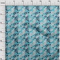 thumbnail image 3 of oneOone Cotton Jersey Aqua Blue Fabric Kids Floral Fabric For Sewing Printed Craft Fabric By The Yard 58 Inch Wide, 3 of 4