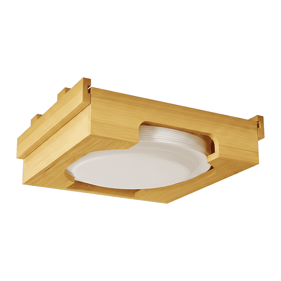 Aemutady Bamboo Paper Plate Dispenser, Under Cabinet & Countertop Organizer, Fits 9-Inch Plates