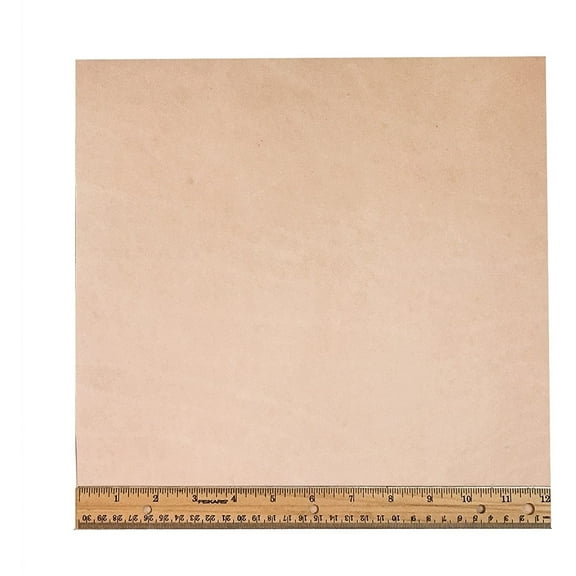 Tooling Leather Natural Topgrain Veg Tan Light Weight 3-4 oz, 12" x 12" Piece, 1 Square Foot