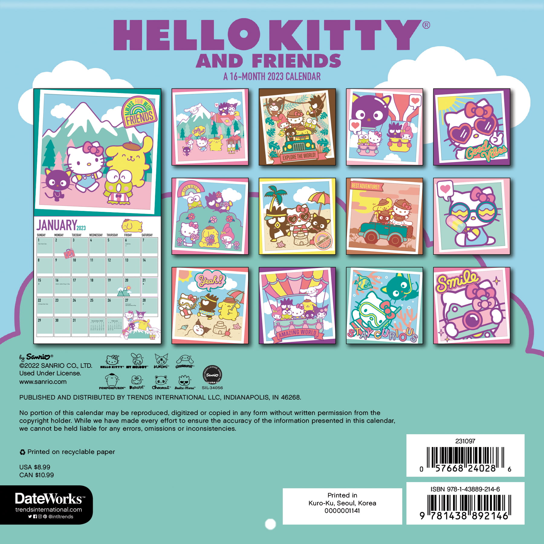  2024 Hello Kitty Mini Wall Calendar: 9781438894171