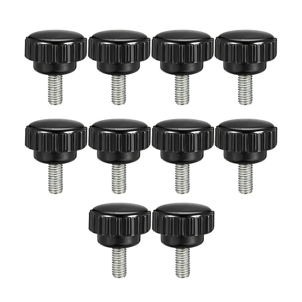 Uxcell M5 x 10mm Male Thread 21mm Round Head Knurled Clamping Knobs 10