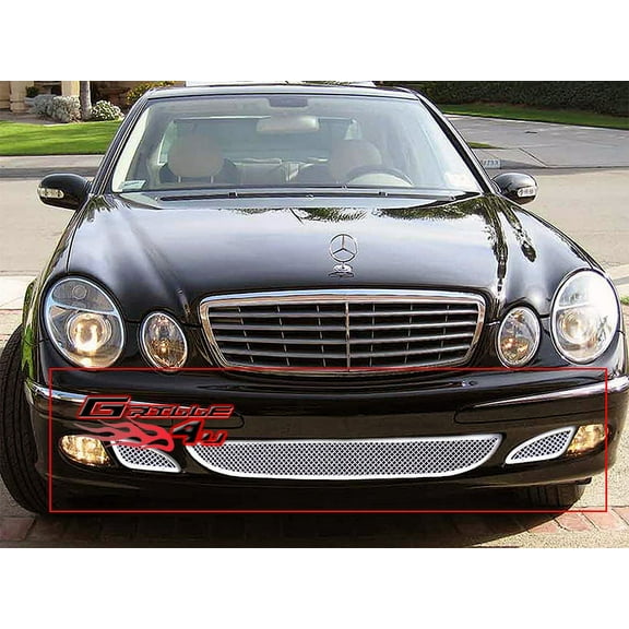 APS Compatible with Mercedes-Benz E Class 2003-2006 Lower Bumper Stainless Steel Chrome Mesh Front Grill Grille Insert Z75518T