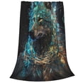 thumbnail image 2 of Pofeuu Artistic Light Dot Wolf、 Print Ultra-Soft Micro Fleece Blanket,for Bed Or Sofa,All Season Throw Blankets Flannel Blanket-80"x60", 2 of 7