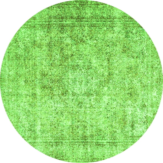 Ahgly Company Indoor Round Persian Green Traditional Area Rugs, 3' Round