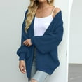 thumbnail image 5 of iHPH7 Open Front Cardigan for Women Bell Sleeve Cardigan Oversized Sweaters for Women Oversized Cardigans for Women Casual Outerwear Loose Cardigan for Women's Outerwear Blue S, 5 of 6