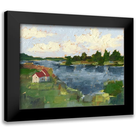 Harper, Ethan 14x12 Black Modern Framed Museum Art Print Titled - Lakeside Cottages I