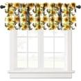 thumbnail image 1 of Floral Window Curtain Valance, Rustic Sunflower Window Toppers Valances Rod Pocket Window Treatments 1 Panel Flowers Butterfly Retro Short Curtains for Kitchen Bathroom Bedroom 54 x 18 inch, 1 of 1