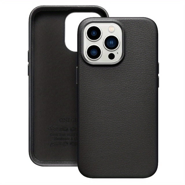 Premium Leather Phone Case for iPhone 13/12/11 Pro Max - Microfiber Protection & Lens Frame Security