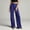 Blue, variant on Tsivenald Womens Satin Wide Leg Pants High Waist Front Pleated Loose Baggy Solid Color Elegant Office Dress Trousers