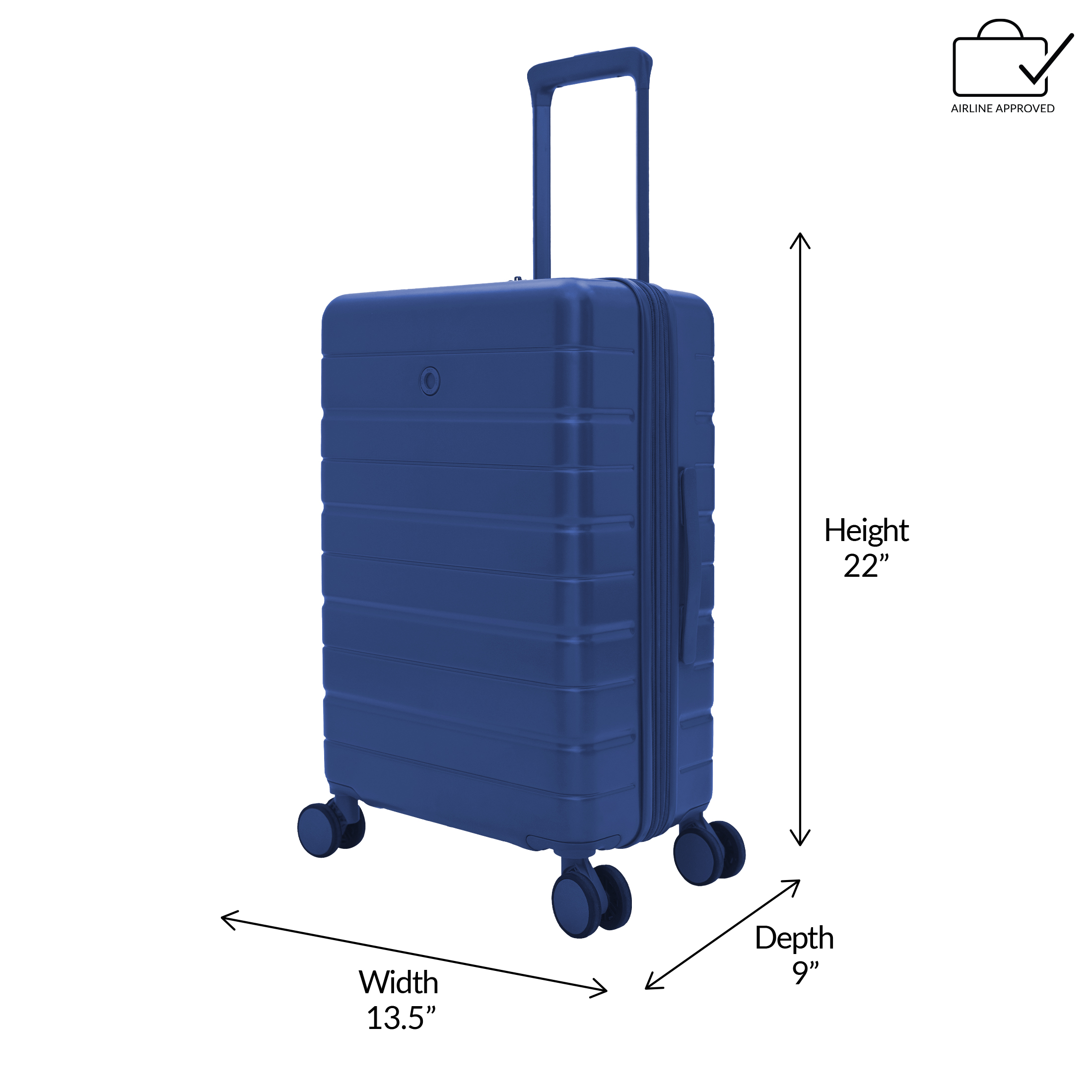 iFLY Evolve 20” Expandable Hardside Spinner Carry-on Luggage, Navy