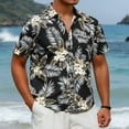 thumbnail image 5 of Sumtumn Hawaiian Shirt for Men,Summer Beach Short Sleeve Button Down Shirts Black Palm Clothing, 5 of 7