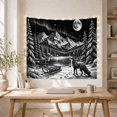 thumbnail image 5 of Mountain Lake Monochromatic with Grayscale Wilderness Detailed, Mystical Fantasy for Space Lovers, Wall Decor, Christmas Gift, Tapestry Wall Hanging for Dorm and Living Room, 5 of 7