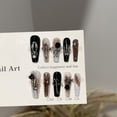 thumbnail image 3 of Purely hand-worn nail advanced sense autumn and winter dark long nail art film European and American punk style fake nail patch, 3 of 6