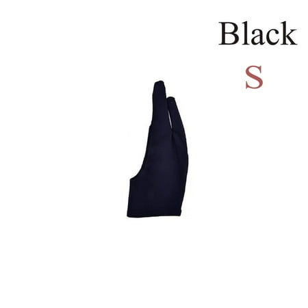 

Soft Crafts Artwork Artist Two Finger Fingerless Painting Supply Mittens Graphics Tablet Drawing Glove BLACK S