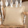 thumbnail image 2 of Burlap Vintage Pillow w/ Fringed Ruffle 18x18, 2 of 2