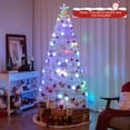 thumbnail image 2 of Topbuy 7 FT Pre-Lit Christmas Tree Artificial Fiber Optic with Lighted Top Star Iridescent Leaves 48 Snowflakes Lights 270 Branch Tips Holiday, 2 of 10