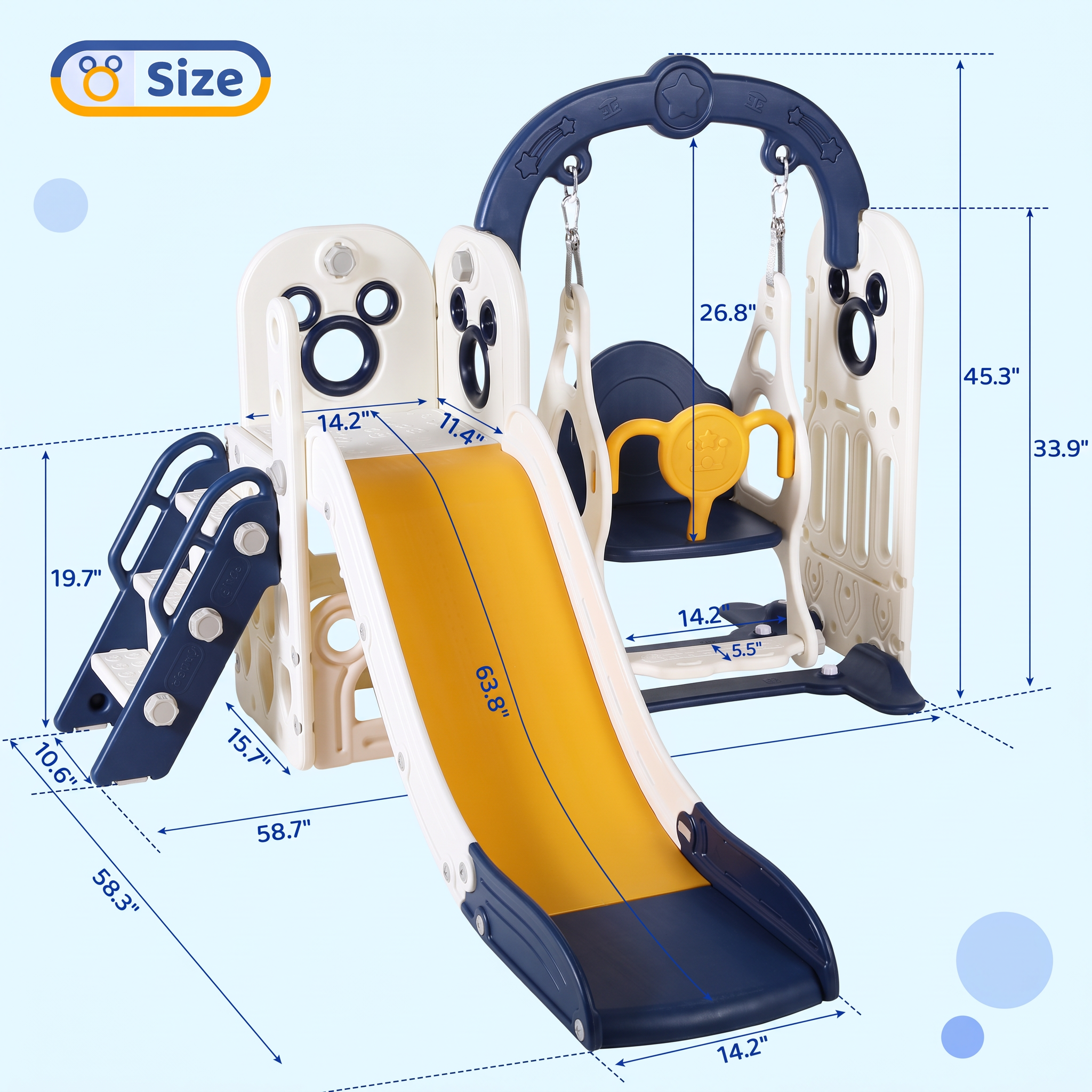 Arlopu Kids Slide and Swing Set Playset photo 2