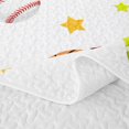thumbnail image 5 of Manfei Cartoon Football Quilt King, Baseball Tennis Sports King Coverlet Set, White Brown Orange, Polka Dots Reversible 3-Piece, 1 Bedspread and 2 Pillowcases, 5 of 7