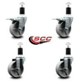 thumbnail image 2 of 4 Inch Semi Steel Swivel 1-1/2 Inch Expanding Stem Caster Set 2 Brakes, 2 of 2