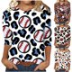 thumbnail image 1 of Fiudx Ropa de Mujer Blusa Holgada con Estampado de Pascua y Cuello Redondo Retro de Manga Tres Cuartos a La Moda para Mujer, 1 of 4