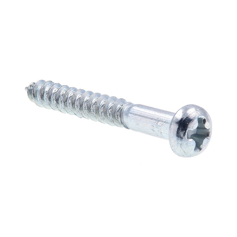 Wood Screws, Round Head, Phillips Drive, 5 X 1 in, Zinc Plated Steel